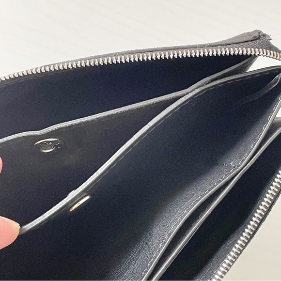 Celine black nappa suede leather trio zip pouch clutch vintage rare dustbag - Picture 7 of 9